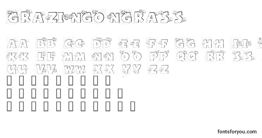 Schriftart GrazingOnGrass – Alphabet, Zahlen, spezielle Symbole