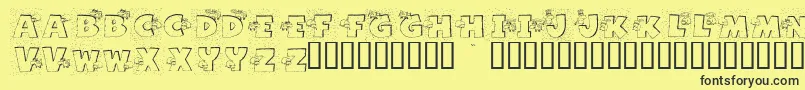 GrazingOnGrass Font – Black Fonts on Yellow Background