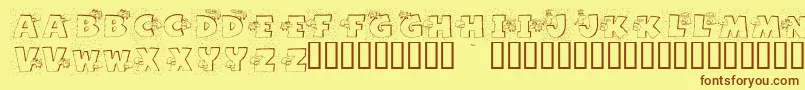 GrazingOnGrass Font – Brown Fonts on Yellow Background