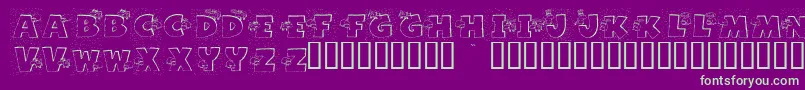 GrazingOnGrass Font – Green Fonts on Purple Background