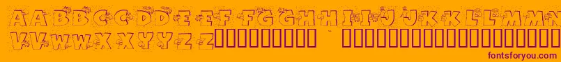 GrazingOnGrass-Schriftart – Violette Schriften auf orangefarbenem Hintergrund