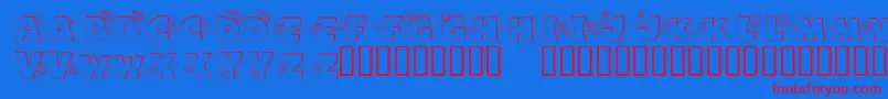 フォントGrazingOnGrass – 赤い文字の青い背景