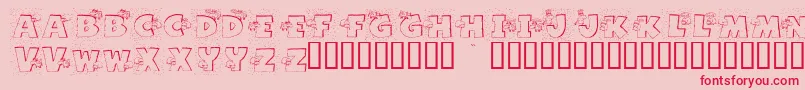 GrazingOnGrass Font – Red Fonts on Pink Background