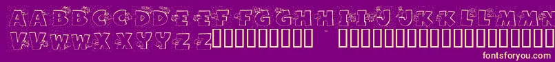 GrazingOnGrass Font – Yellow Fonts on Purple Background