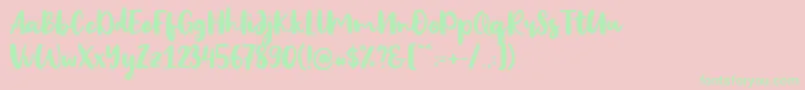 Big Snow Font – Green Fonts on Pink Background