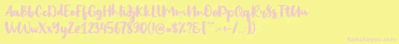 Big Snow-Schriftart – Rosa Schriften auf gelbem Hintergrund