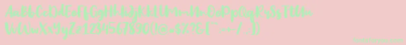 Big Snow Font – Green Fonts on Pink Background