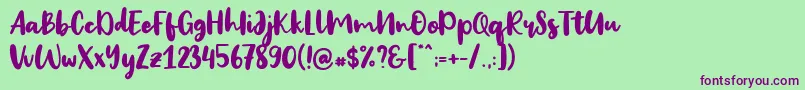Big Snow Font – Purple Fonts on Green Background
