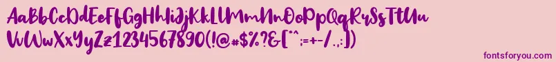 Big Snow Font – Purple Fonts on Pink Background