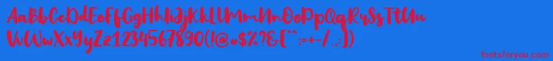 Big Snow-Schriftart – Rote Schriften auf blauem Hintergrund