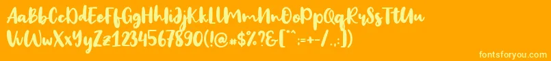 Big Snow Font – Yellow Fonts on Orange Background