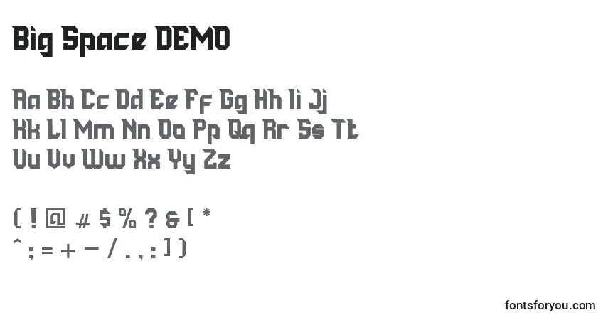 Шрифт Big Space DEMO – алфавит, цифры, специальные символы