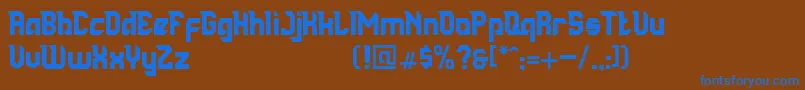 Czcionka Big Space DEMO – niebieskie czcionki na brązowym tle