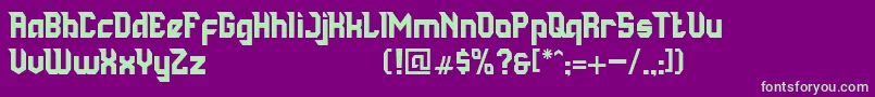 Шрифт Big Space DEMO – зелёные шрифты на фиолетовом фоне