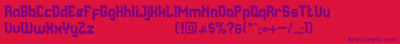 Big Space DEMO Font – Purple Fonts on Red Background