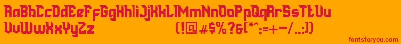 フォントBig Space DEMO – オレンジの背景に赤い文字