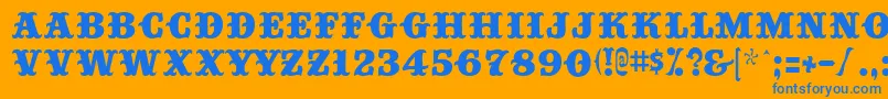 Big Top Font – Blue Fonts on Orange Background