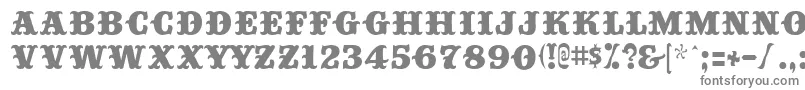 Big Top-fontti – harmaat kirjasimet valkoisella taustalla