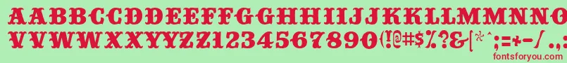 Big Top Font – Red Fonts on Green Background