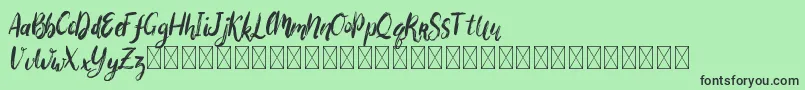 フォントBigarus – 緑の背景に黒い文字