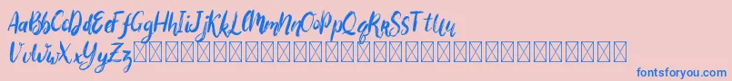フォントBigarus – ピンクの背景に青い文字