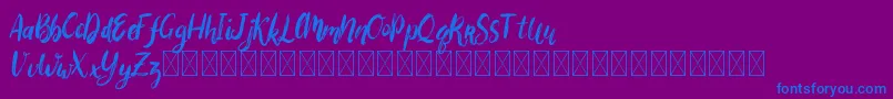 Bigarus Font – Blue Fonts on Purple Background