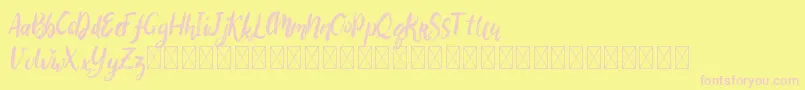 Bigarus Font – Pink Fonts on Yellow Background