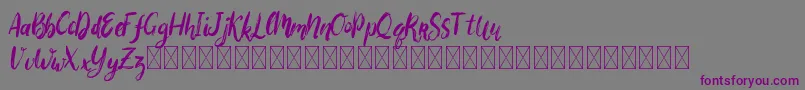 フォントBigarus – 紫色のフォント、灰色の背景