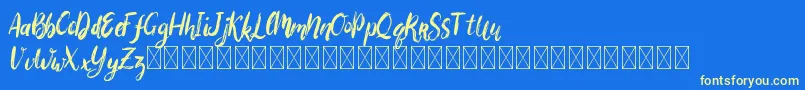 Bigarus Font – Yellow Fonts on Blue Background