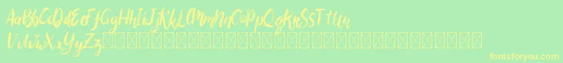 Bigarus Font – Yellow Fonts on Green Background
