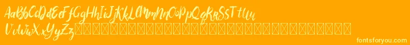 フォントBigarus – オレンジの背景に黄色の文字