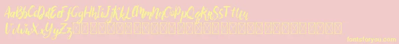 Bigarus Font – Yellow Fonts on Pink Background