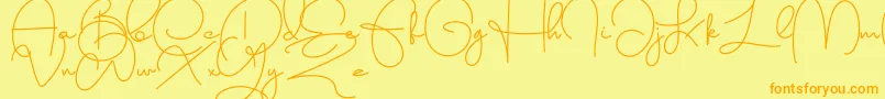 Bigballon Font – Orange Fonts on Yellow Background