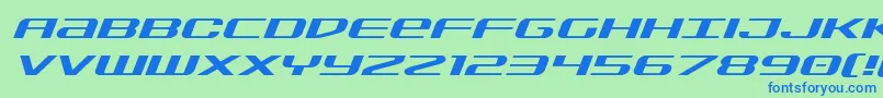 Шрифт Sdfexpandital – синие шрифты на зелёном фоне