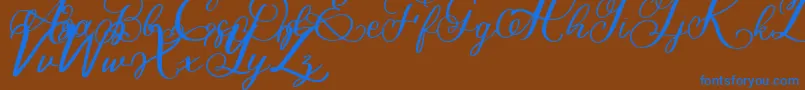 Bigbang Font – Blue Fonts on Brown Background