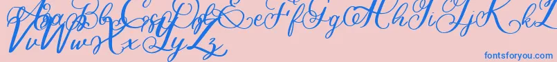 Bigbang Font – Blue Fonts on Pink Background