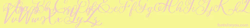 Bigbang Font – Pink Fonts on Yellow Background