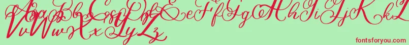 Bigbang Font – Red Fonts on Green Background