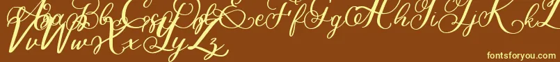 Bigbang Font – Yellow Fonts on Brown Background