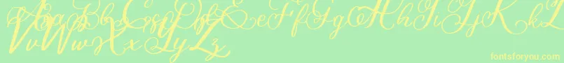 Bigbang Font – Yellow Fonts on Green Background