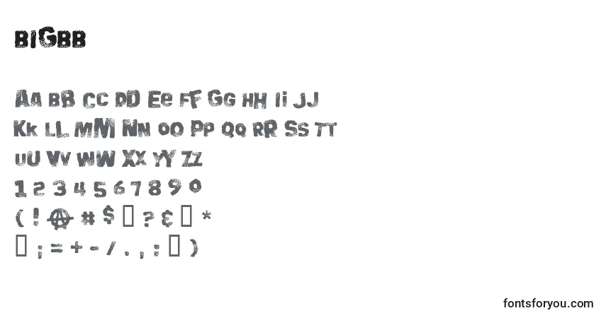 A fonte BIGBB    (121251) – alfabeto, números, caracteres especiais