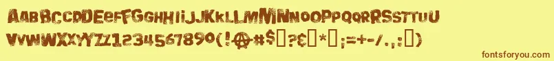 En savoir plus sur la police BIGBB Police BIGBB – polices brunes sur fond jaune