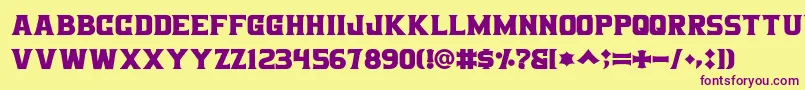 Bigboz-fontti – violetit fontit keltaisella taustalla