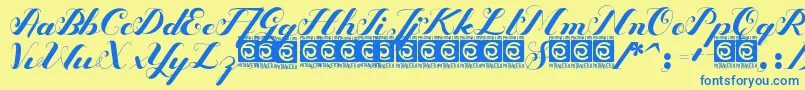 Bigdot Freeversion Font – Blue Fonts on Yellow Background