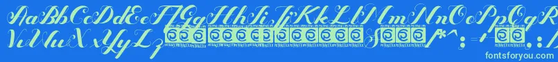 Bigdot Freeversion Font – Green Fonts on Blue Background