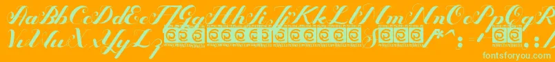 Bigdot Freeversion Font – Green Fonts on Orange Background