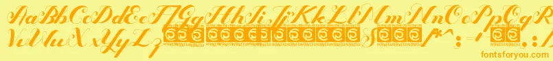 Bigdot Freeversion Font – Orange Fonts on Yellow Background