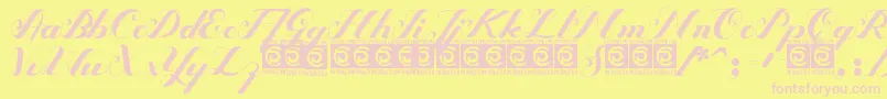 Bigdot Freeversion-Schriftart – Rosa Schriften auf gelbem Hintergrund