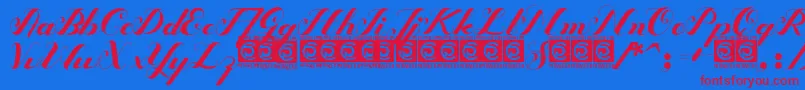 Bigdot Freeversion Font – Red Fonts on Blue Background