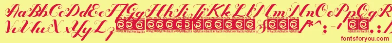 Bigdot Freeversion Font – Red Fonts on Yellow Background